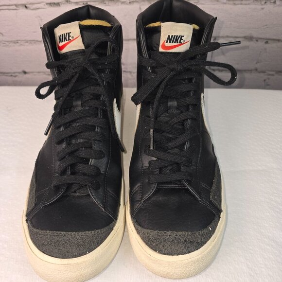 NIKE BLAZER MID 77 SUEDE AND LEATHER BLACK SNEAKERS SIZE 12 MENS - Picture 8 of 9